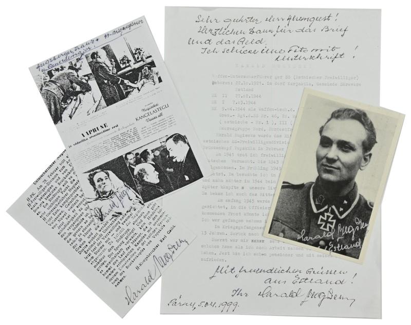 Signature of Waffen-SS KC Recipient 'Harald Nugiseks'