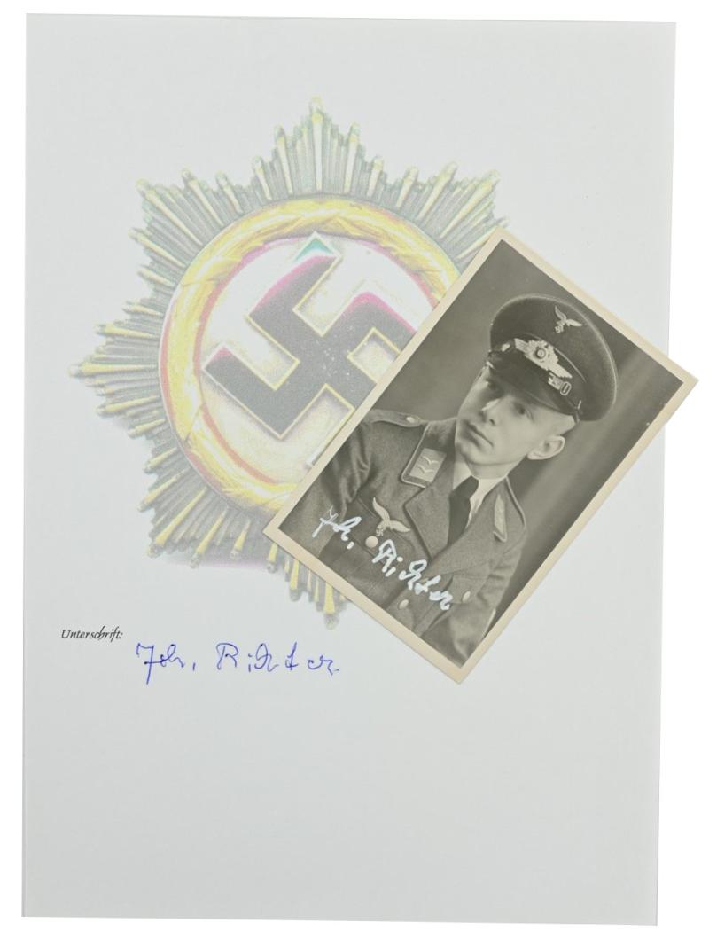 Signature of Luftwaffe KC Recipient 'Johannes Richter'