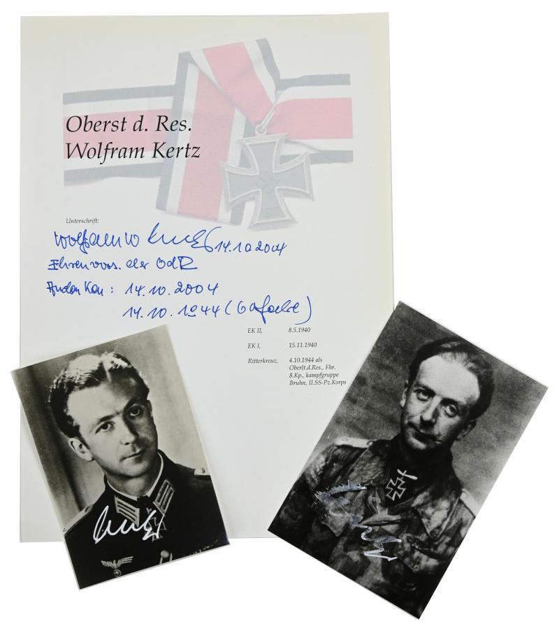 Signature of Wehrmacht Heer KC Recipient 'Wolfram Kertz'