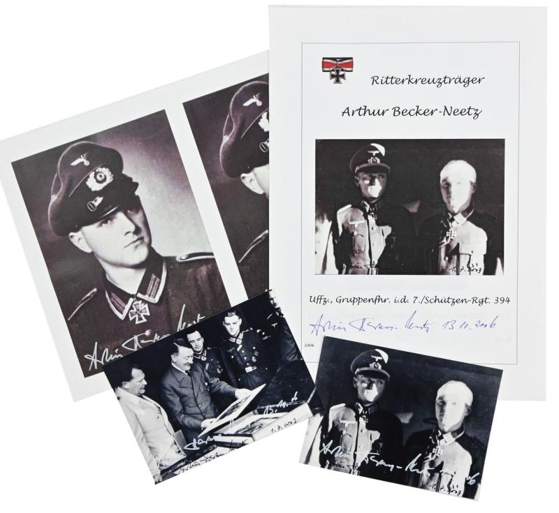Signature of Wehrmacht Heer KC Recipient 'Arthur Becker Neetz'