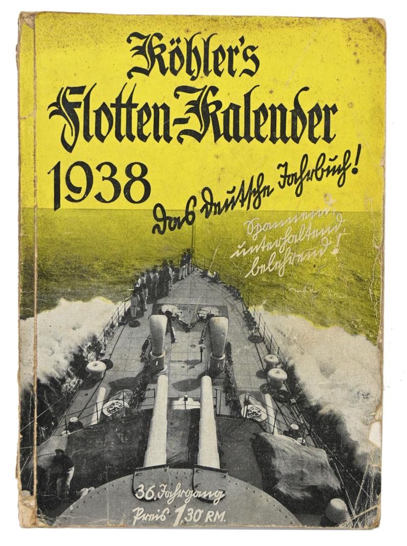 German Third Reich 'Kohler's Flotten-Kalender' 1938