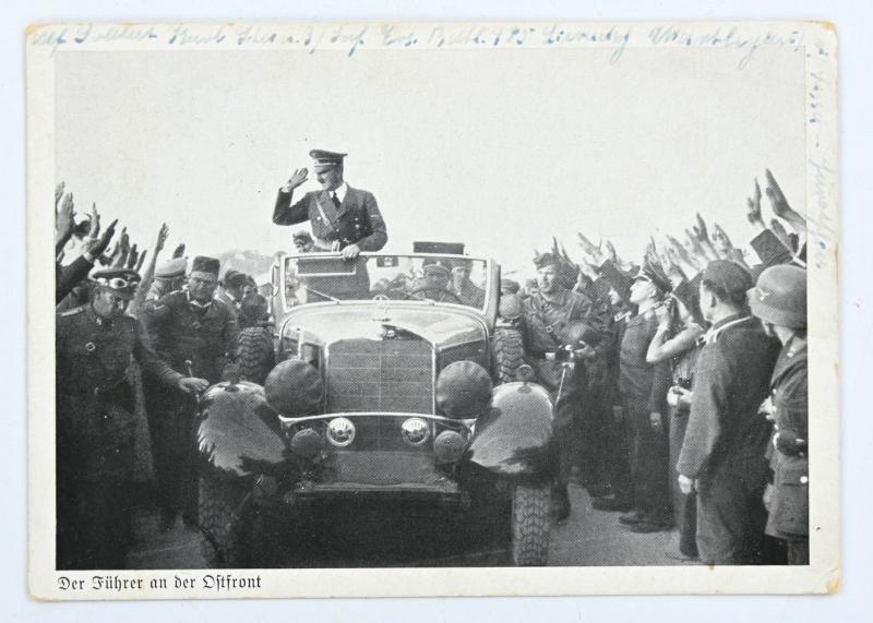 German Third Reich Postcard 'Der Fuhrer and der Ostfront'