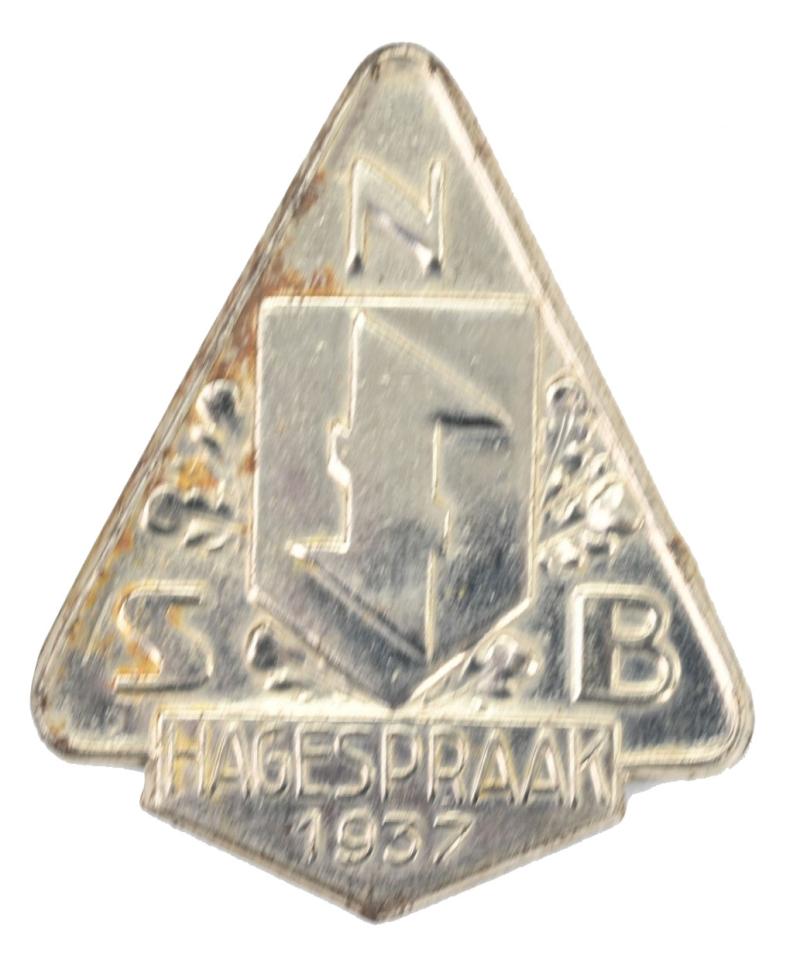 Dutch NSB Meeting Badge 'Hagespraak' 1937