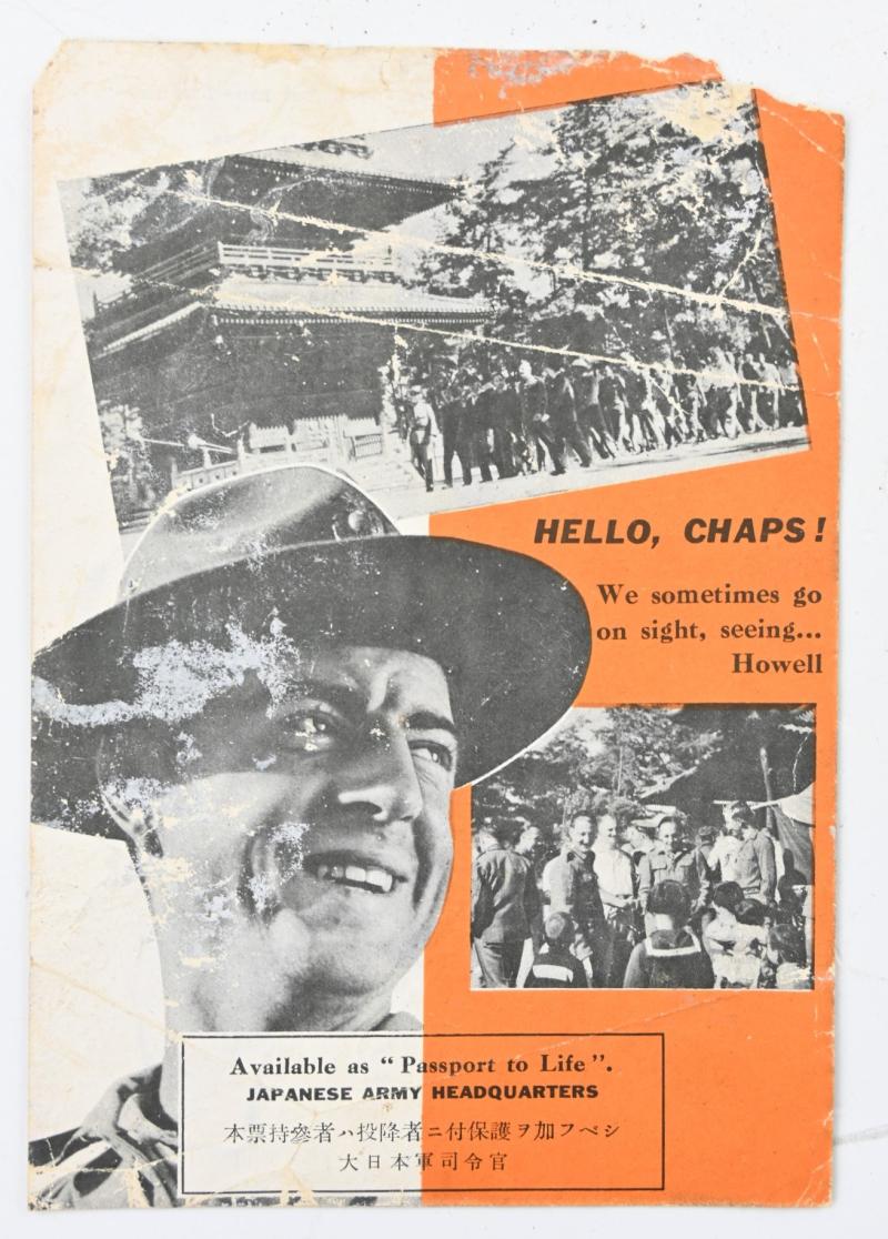 Japanese WW2 Propaganda Leaflet 'Hello Chaps!'