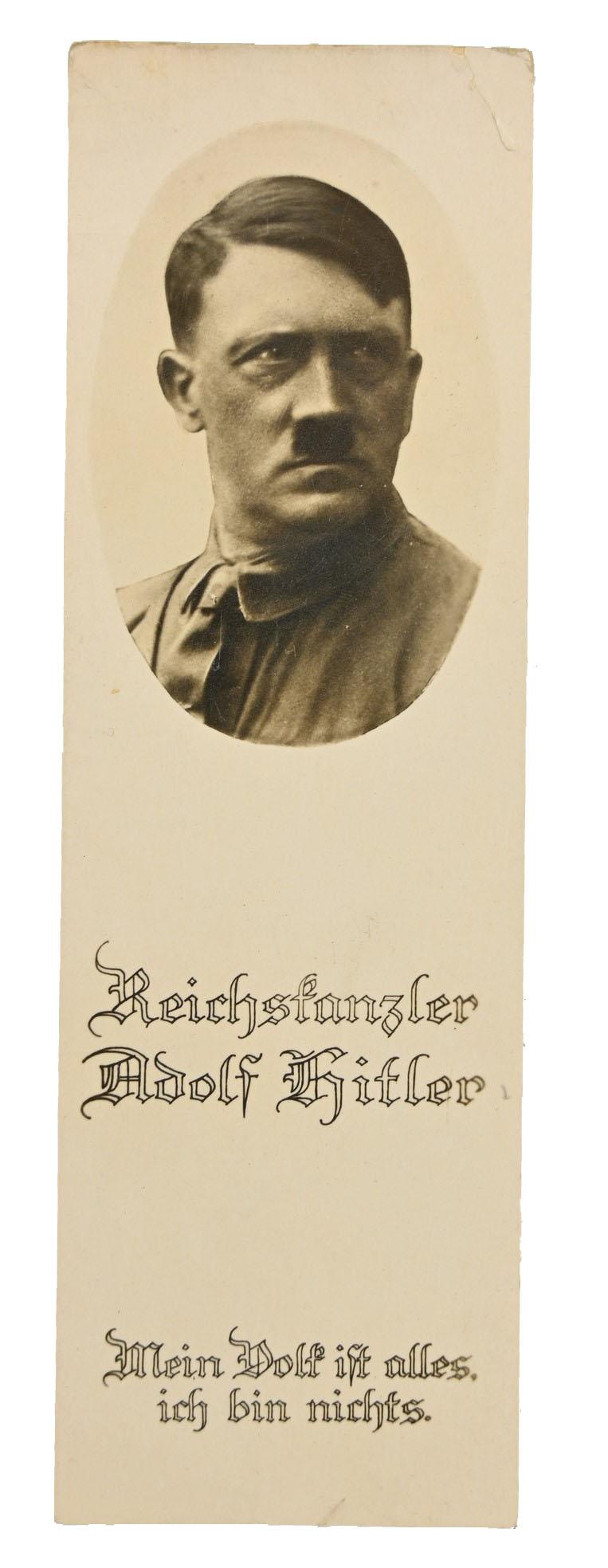 German Third Reich Era Bookmark 'Adolf Hitler'