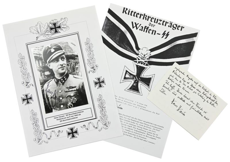 Signature of Waffen-SS KC Recipient 'Hans Hauser'