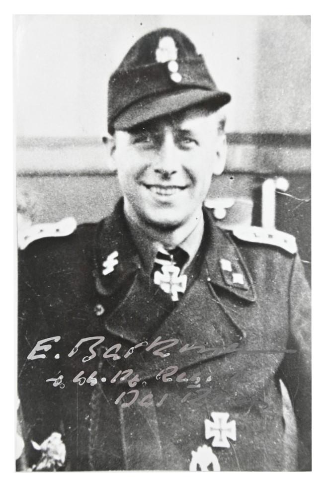 Signature of Waffen-SS KC Recipient 'Ernst Barkmann'