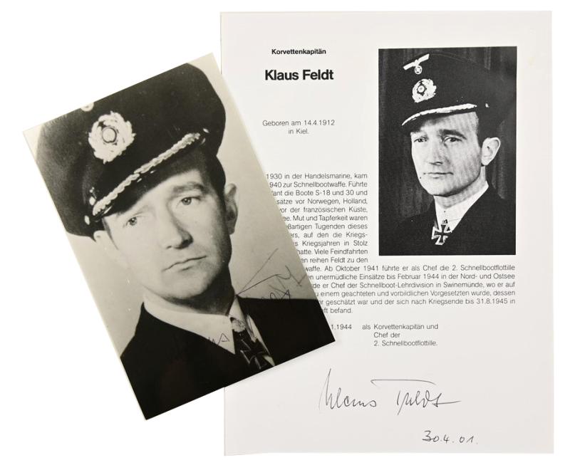Signature of Kriegsmarine KC-Recipient 'Klaus Feldt'