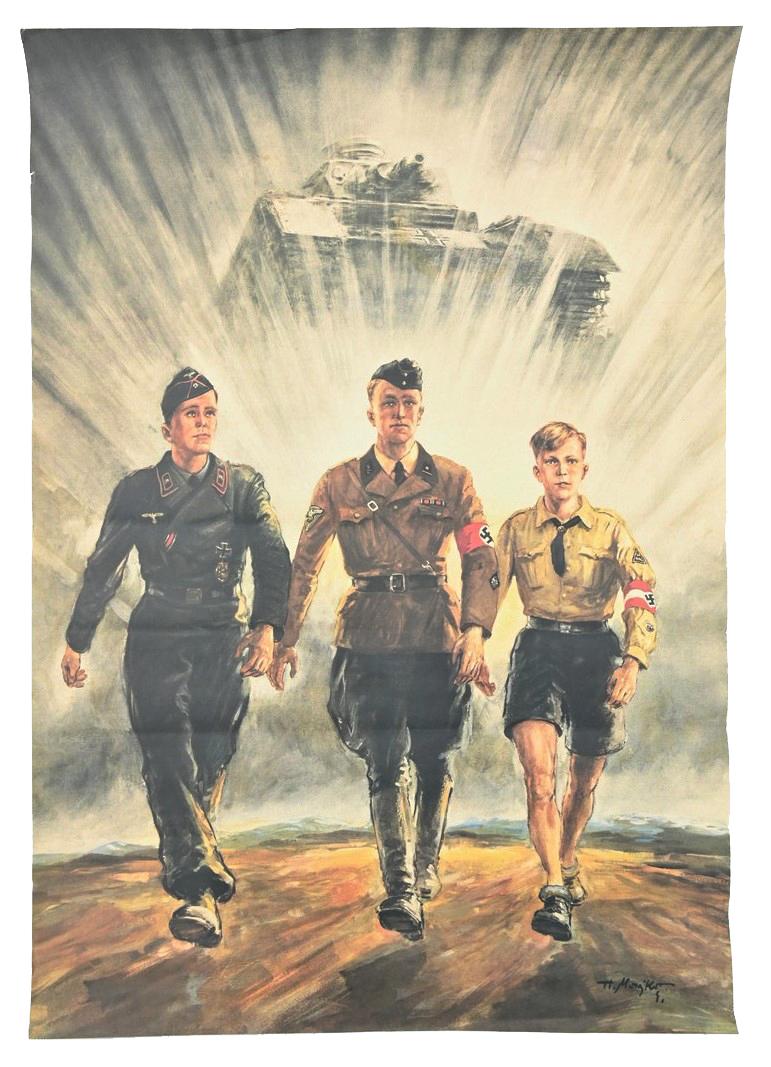 German WW2 Hitler Youth/NSKK/Panzer Poster