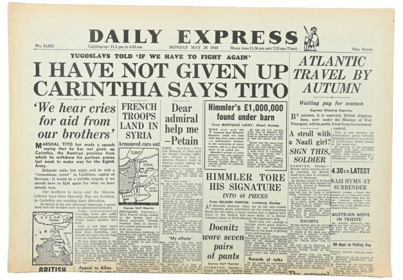 British WW2 Newspaper 'Daily Express'