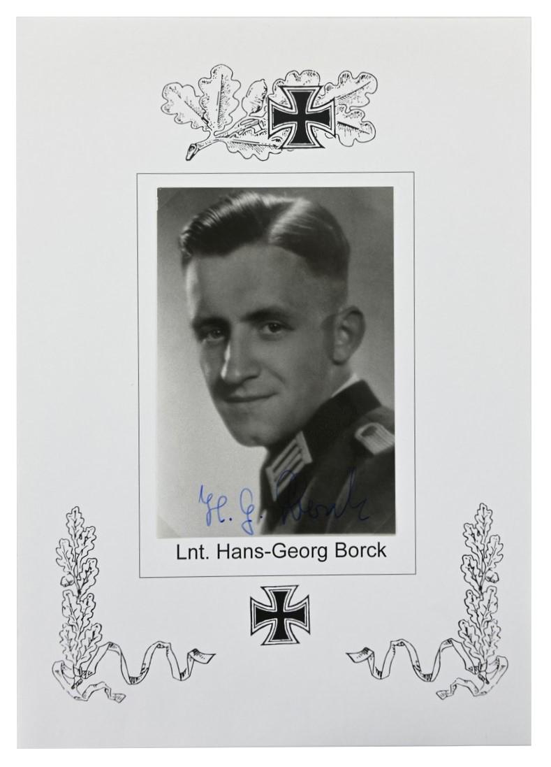 Signature of Wehrmacht (Heer) KC Recipient 'Hans-Georg Borck'