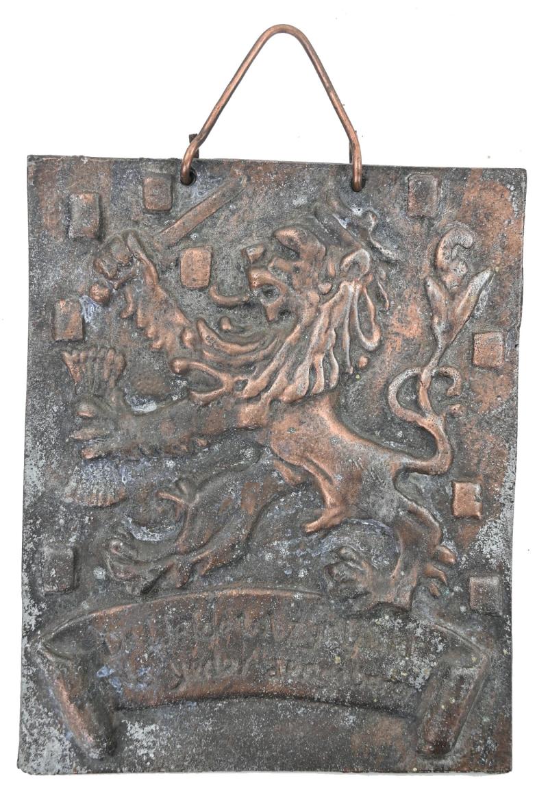 Dutch NAD Bronze Tile 'De liefde tot zijn land is ieder aangeboren'