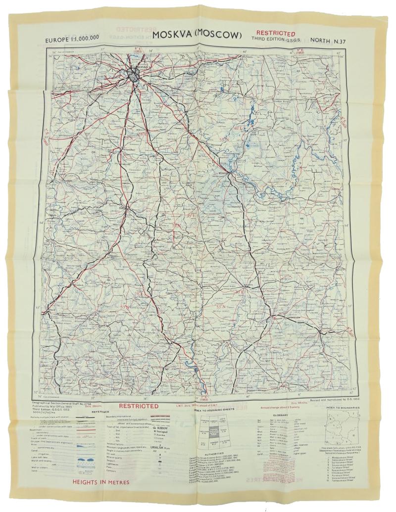 British RAF Escape Map 'Moscow'