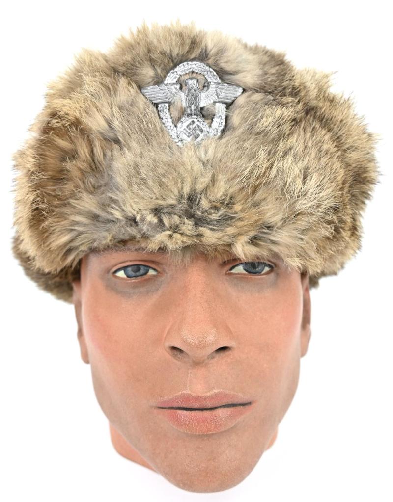 German Polizei Rabbit Fur Winter Cap