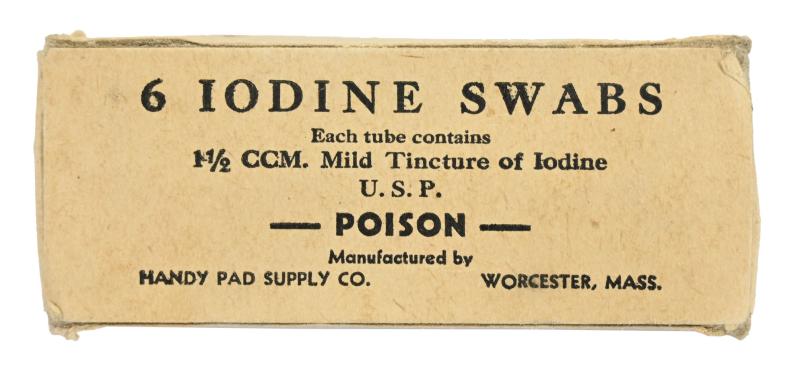 US WW2 Iodine Swabs in box