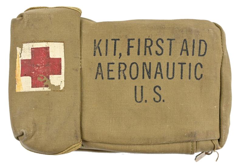 USAAF WW2 Aeronautic First Aid Pouch with content