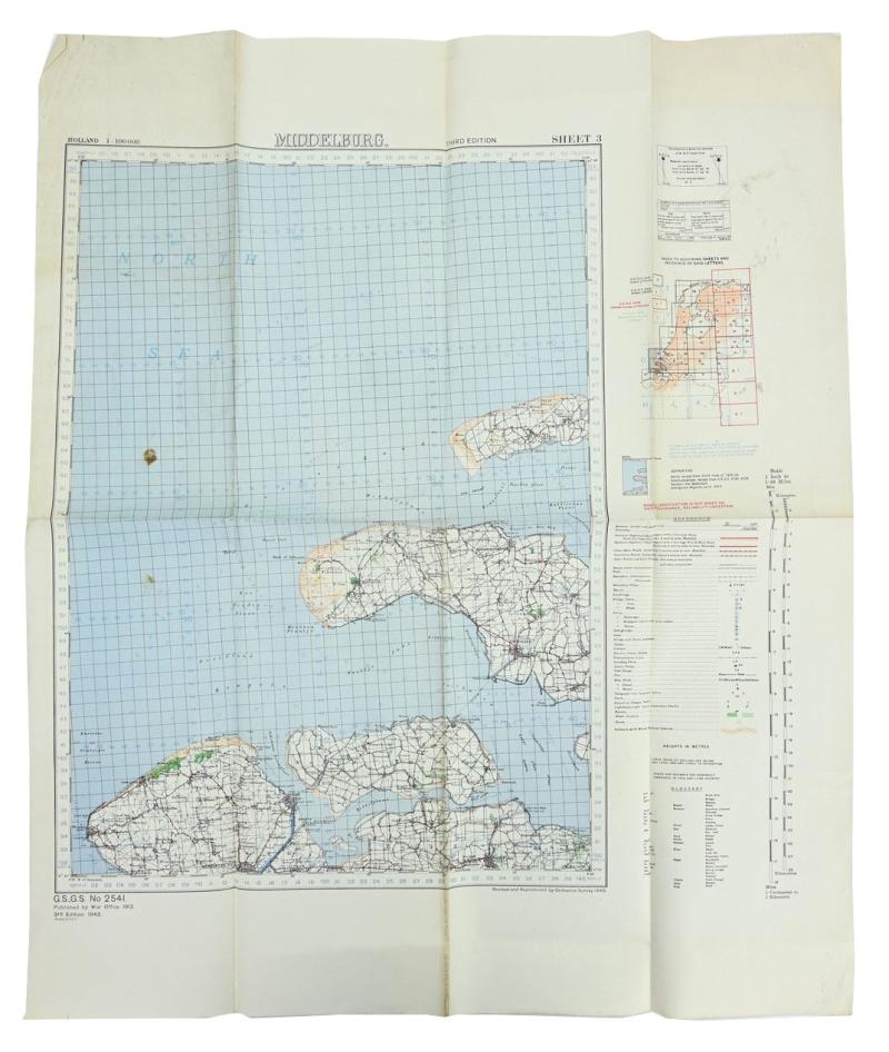 US WW2 Mapcard 'Middelburg' Holland