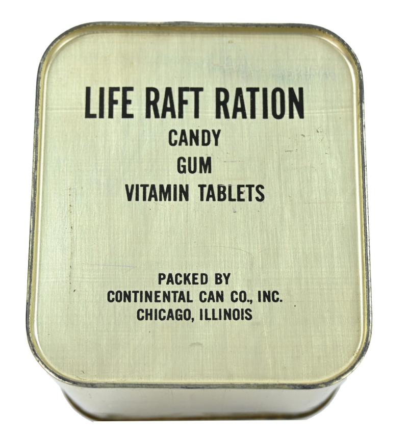 US WW2 Life Raft Ration Tin Can