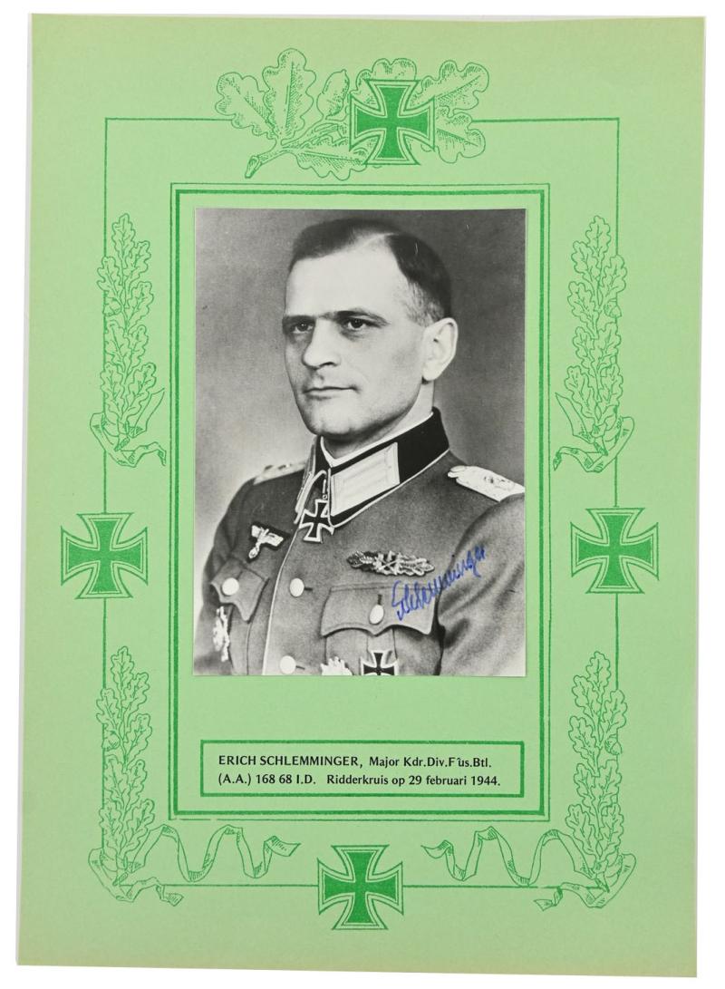 Signature of Wehrmacht Heer KC Recipient 'Erich Schlemminger'