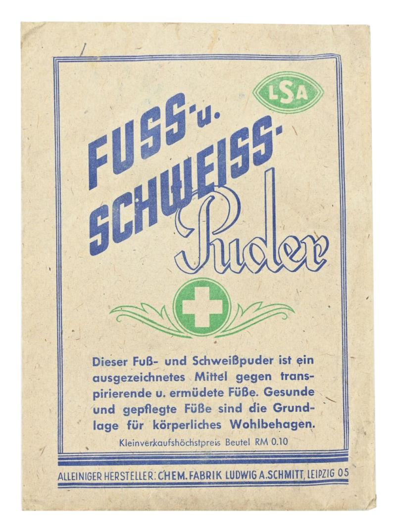 German Third Reich Era Package of Footpowder