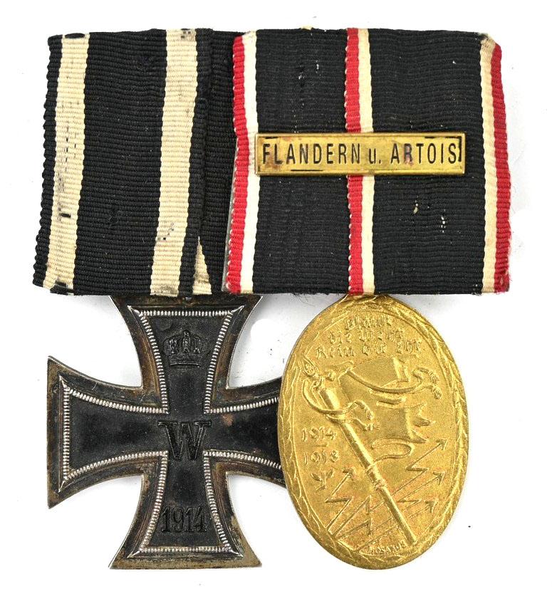 German WW1 Medal Bar 'Flandern u. Artois'