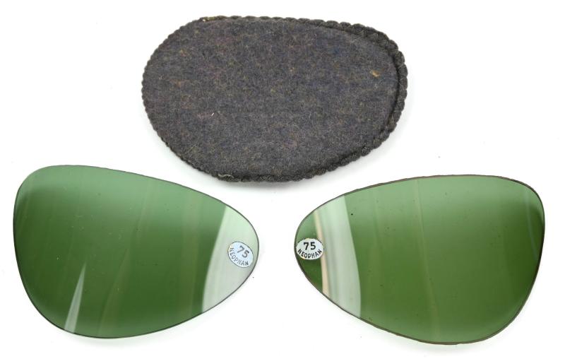 German LW Pilot Flying Goggles Spare Glasses Set