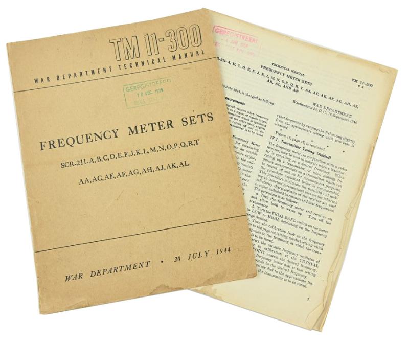 US WW2 TM11-300 Frequency Meter Set Manual