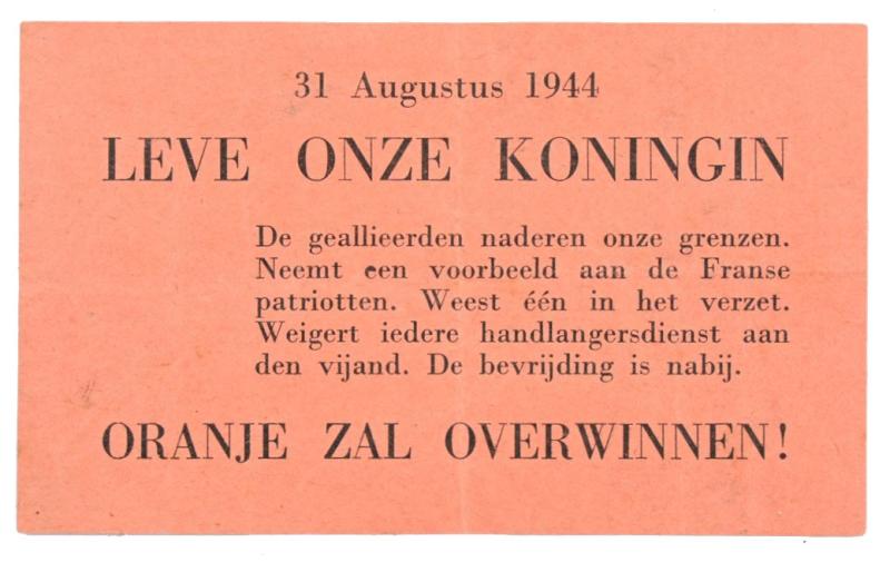 Dutch WW2 Droppingsflyer 'Resistance Request'