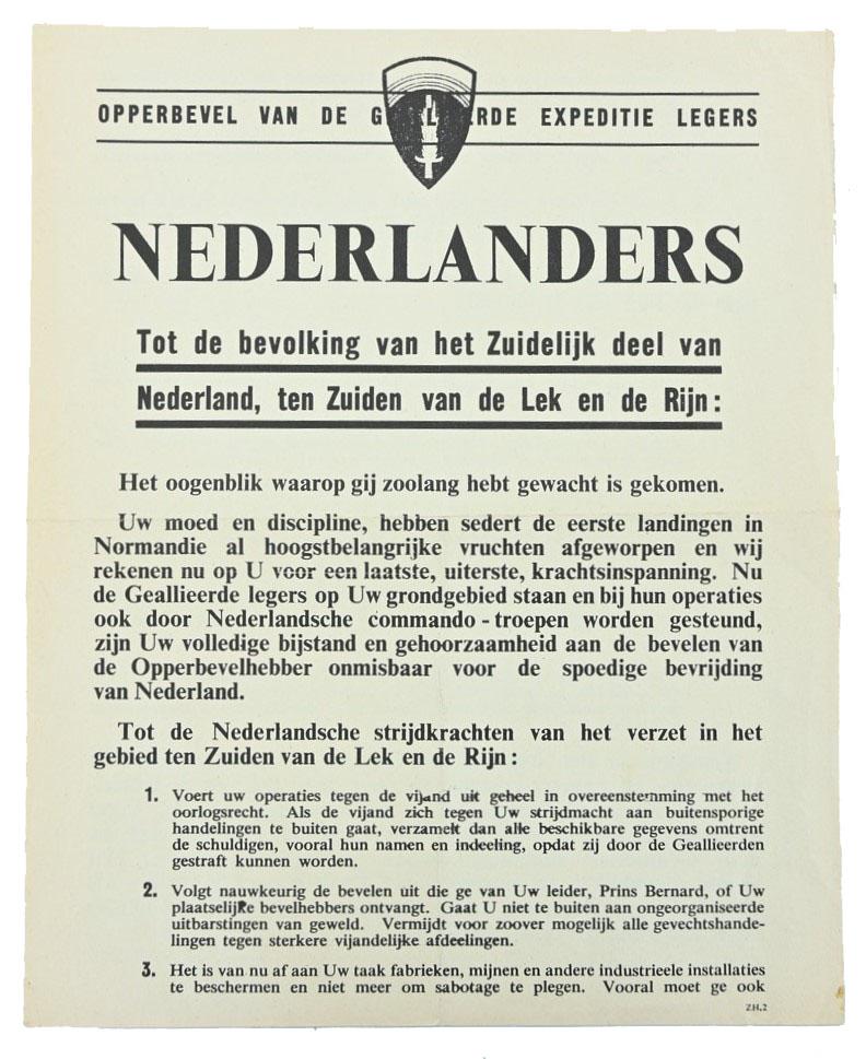 Allied WW2 Droppingsflyer 'Nederlanders'