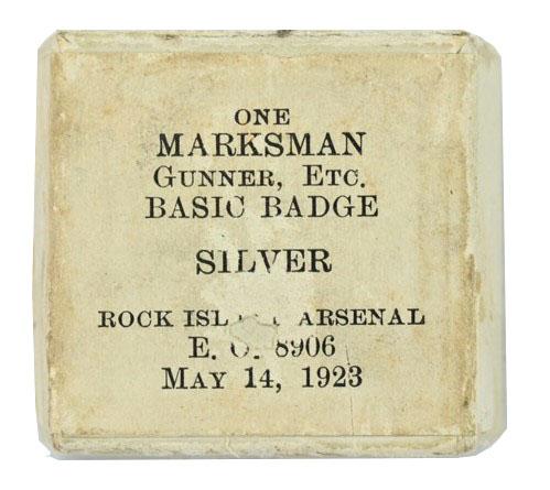 US Pre-WW2 Marksman Badge in box