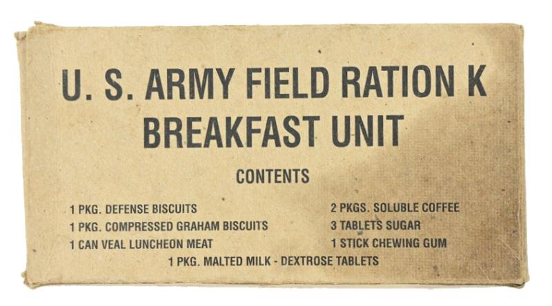 US WW2 Field Ration K Breakfast Unit Package