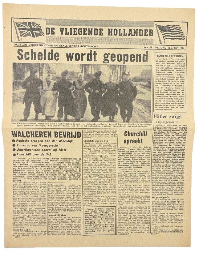 Allied Droppingsflyer 'De Vliegende Hollander' 10 November 1944