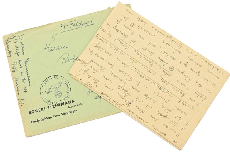 German Waffen-SS Feldpost Letter with Envelop