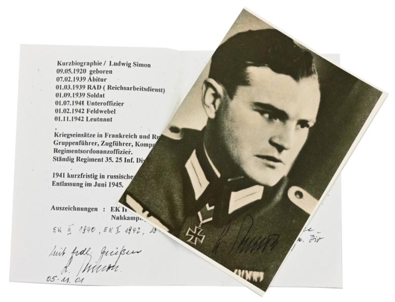 German Signature of WH KC Recipient 'Ludwig Simon'