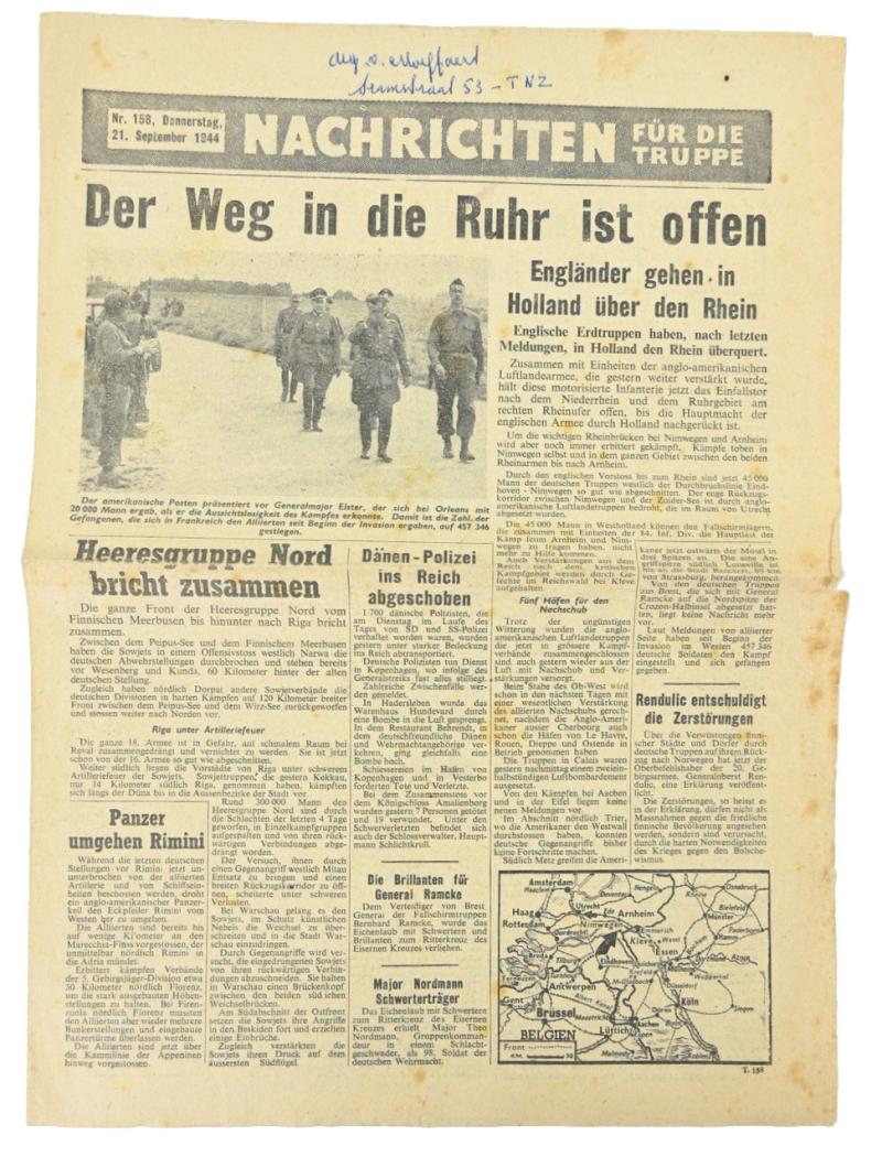 Allied WW2 Droppingsflyer 'Nachrichten für die Truppe'