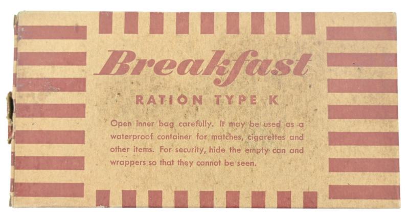 US WW2 Ration Type K 'Breakfast'