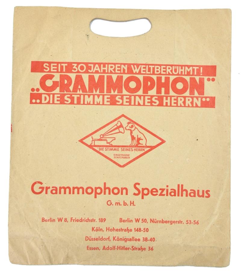 German Third Reich DRGM Music Record Bag