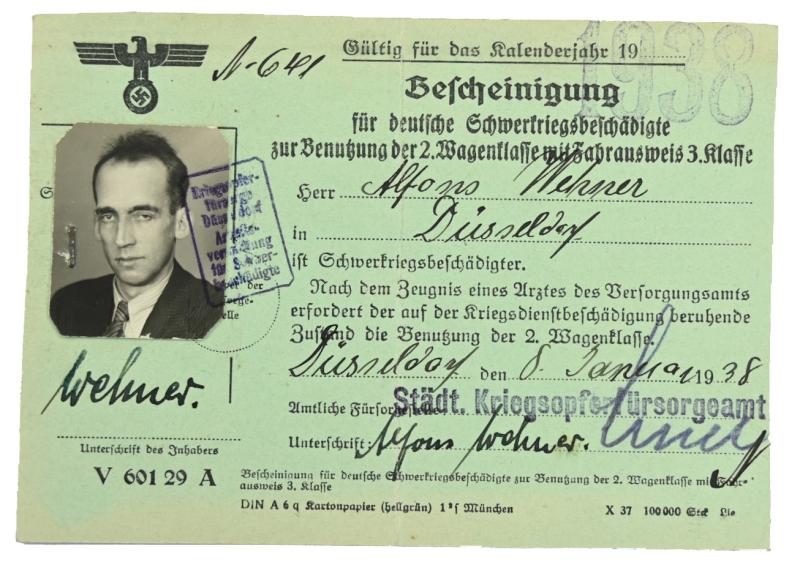 German Third Reich War Wounded Driver I.D.