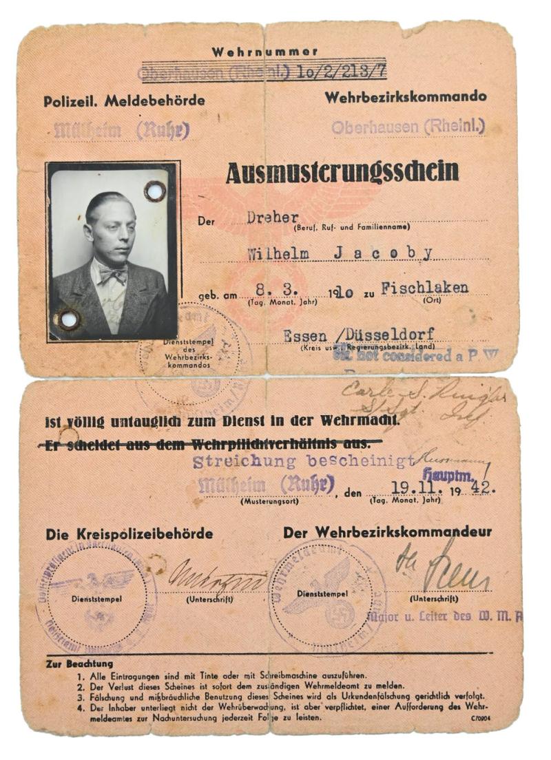 German WH Retirement certificate