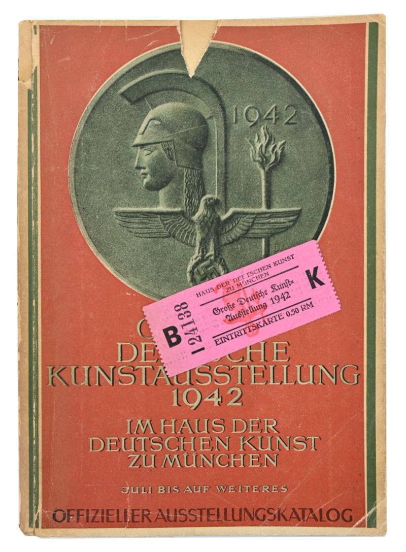 German Third Reich Art Catalogus 1942 with Entrance Ticket