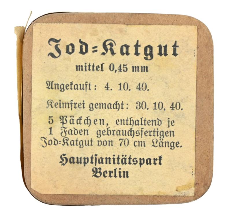 German WH Medical Suture 'Jod-Katgut' Package