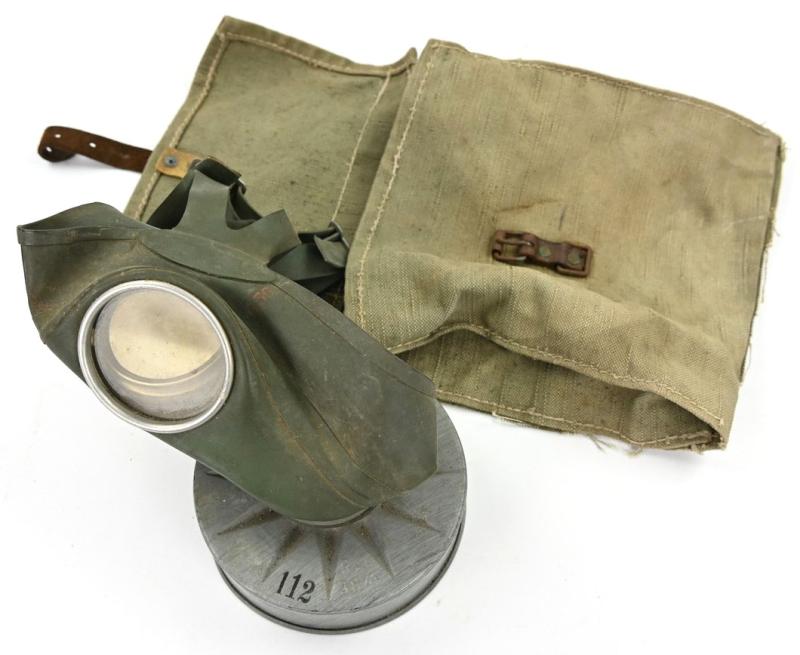 German Third Reich Period Air Defense /Civil Gasmask in Pouch