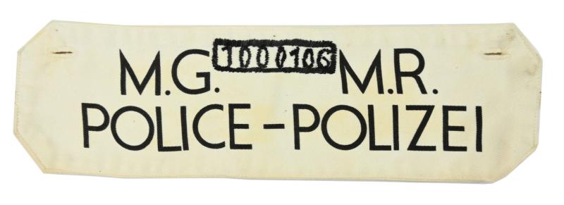 Allied WW2 Occupation Armband MG Police