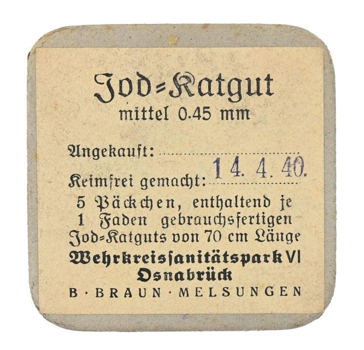 German WH Medical Suture 'Jod-Katgut' Package