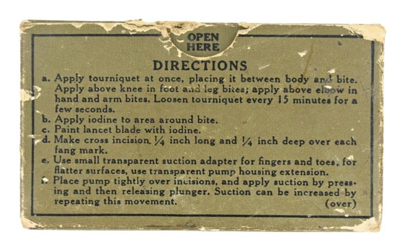 US WW2 Snake Bit Suction Kit
