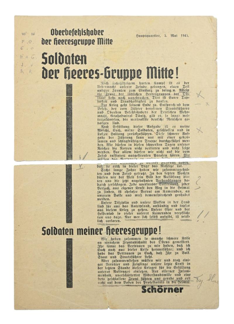 German WH Leaflet 'Surrendering Heeresgruppe Mitte'