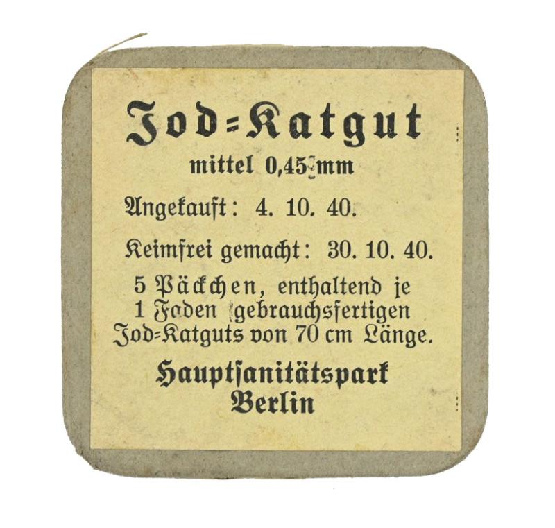 German WH Medical Suture 'Jod-Katgut' Package
