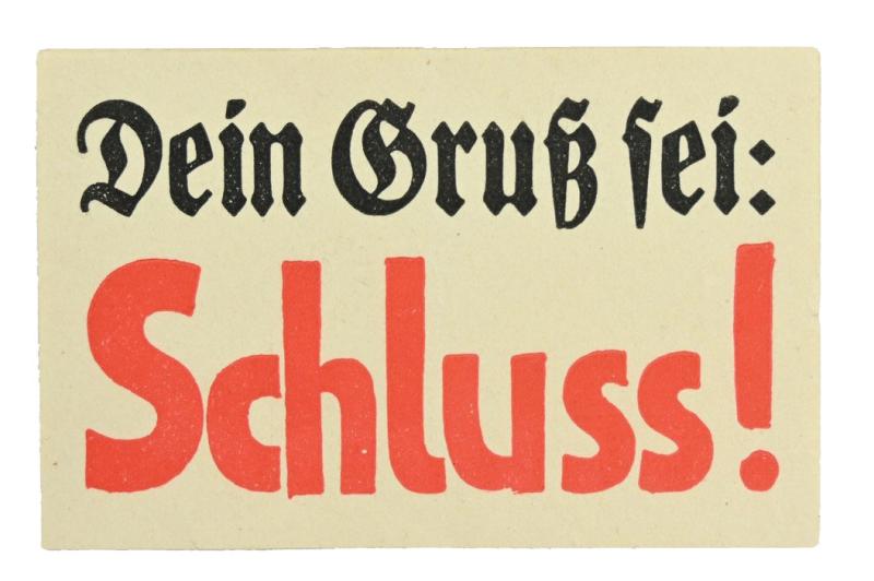 Allied WW2 Droppingsflyer 'Schluss!'