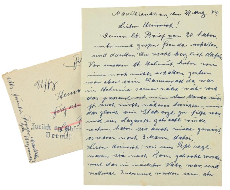 German WH Feldpost Letter 'MIA'