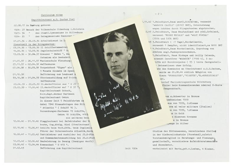Signature of Kriegsmarine KC-Recipient 'Gustav Poel'